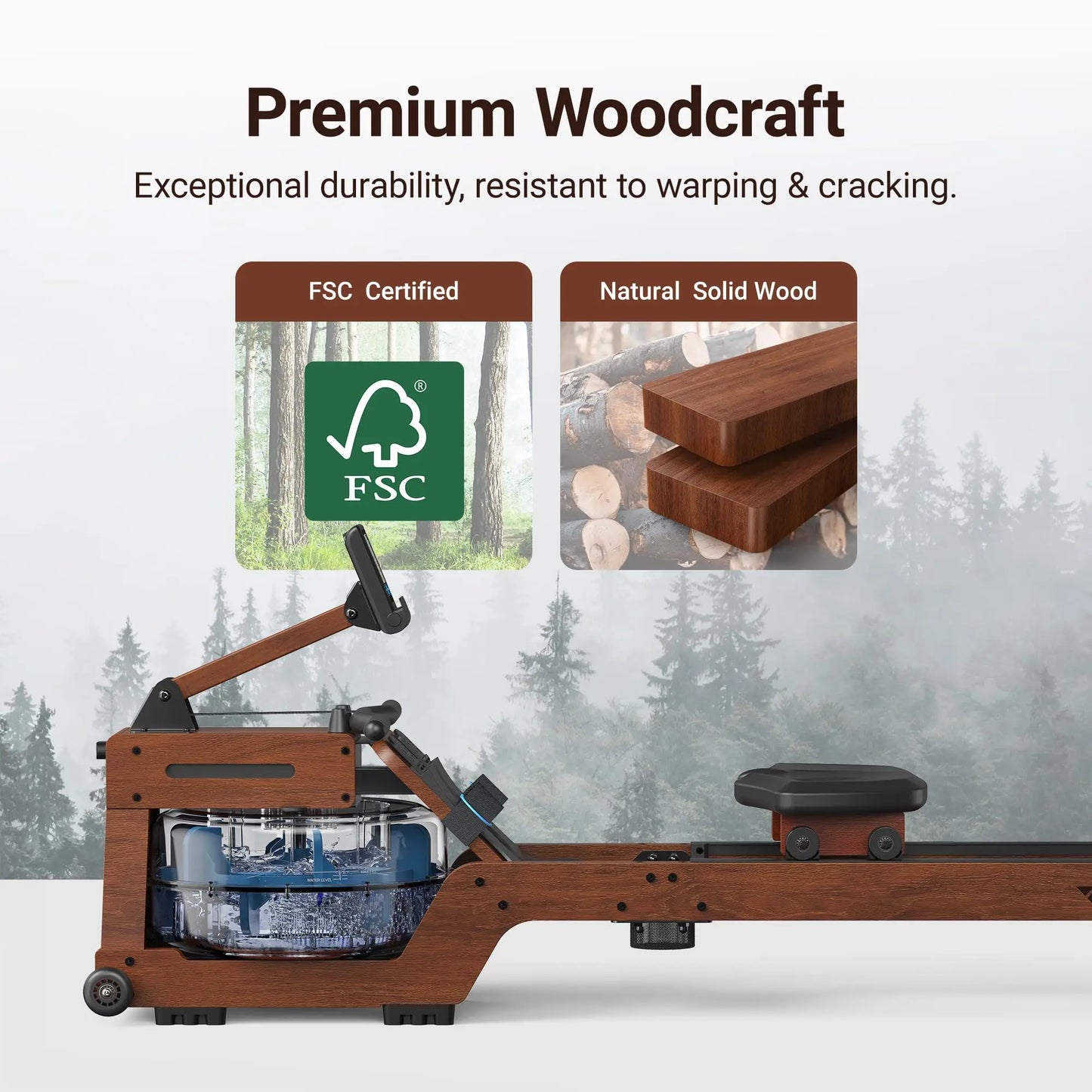 Water Rowing Machine Solid Wood Rower