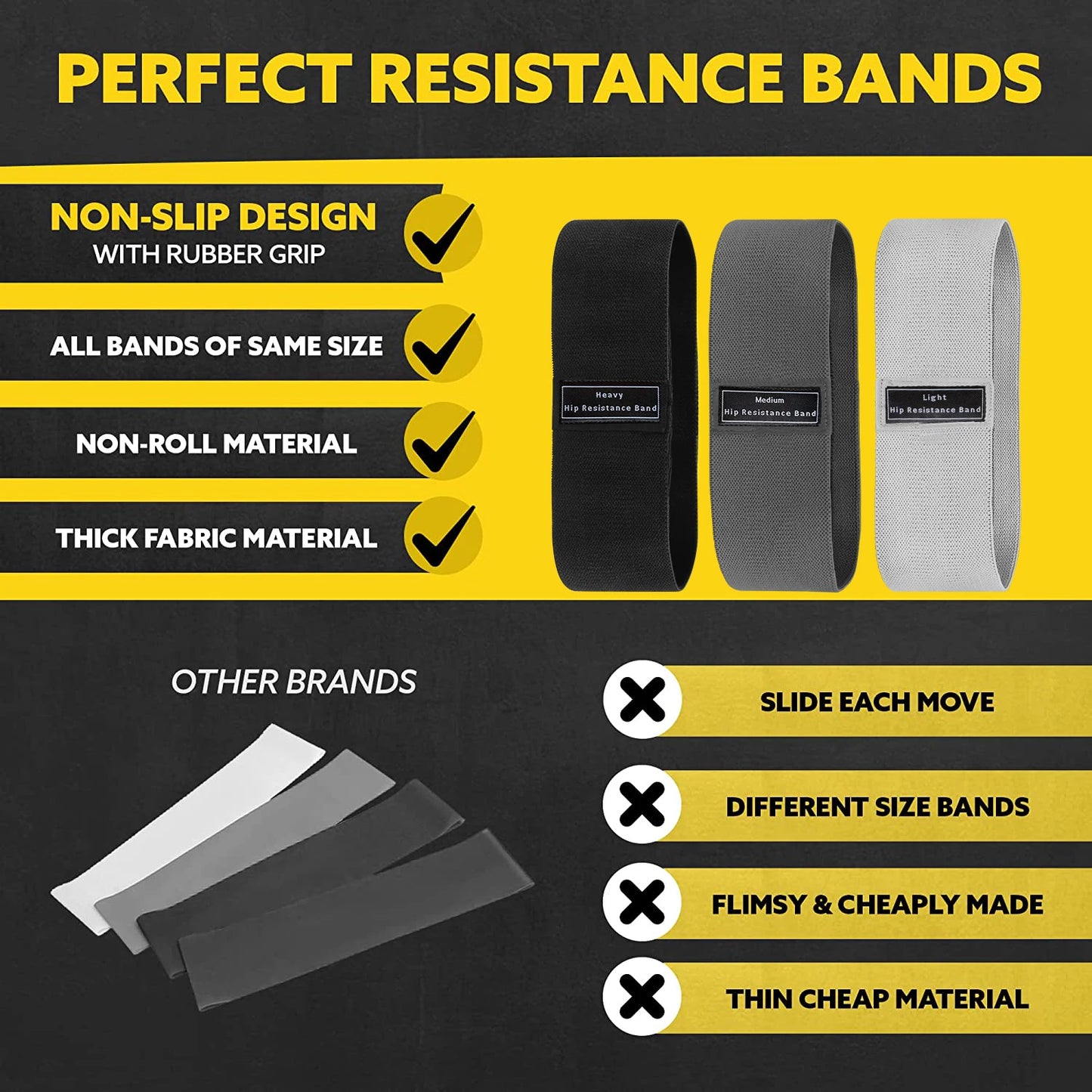 Non-Slip Fabric Resistance Bands