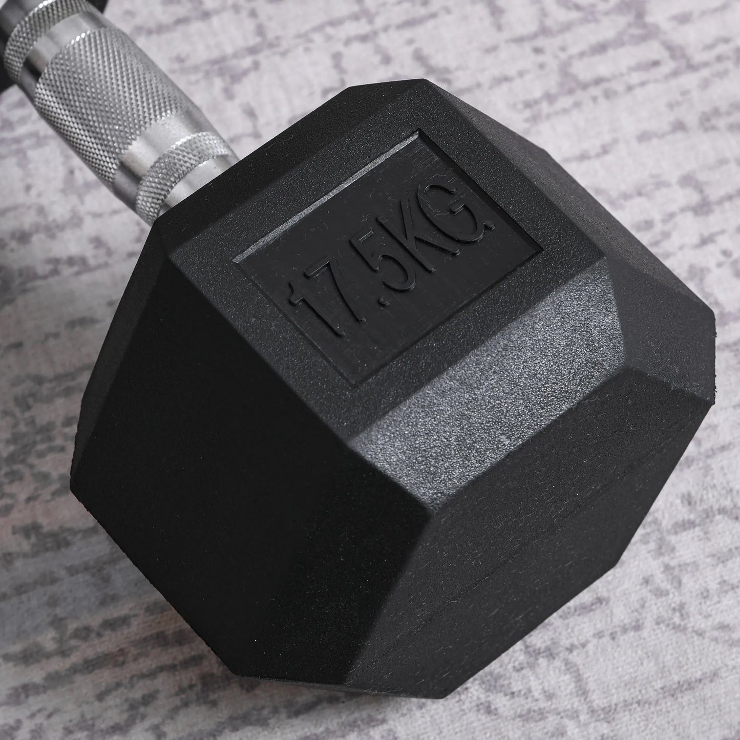 17.5KG Rubber Hex Dumbbell