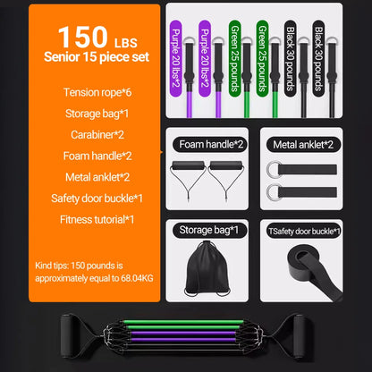 10-14pcs Resistance Bands Set