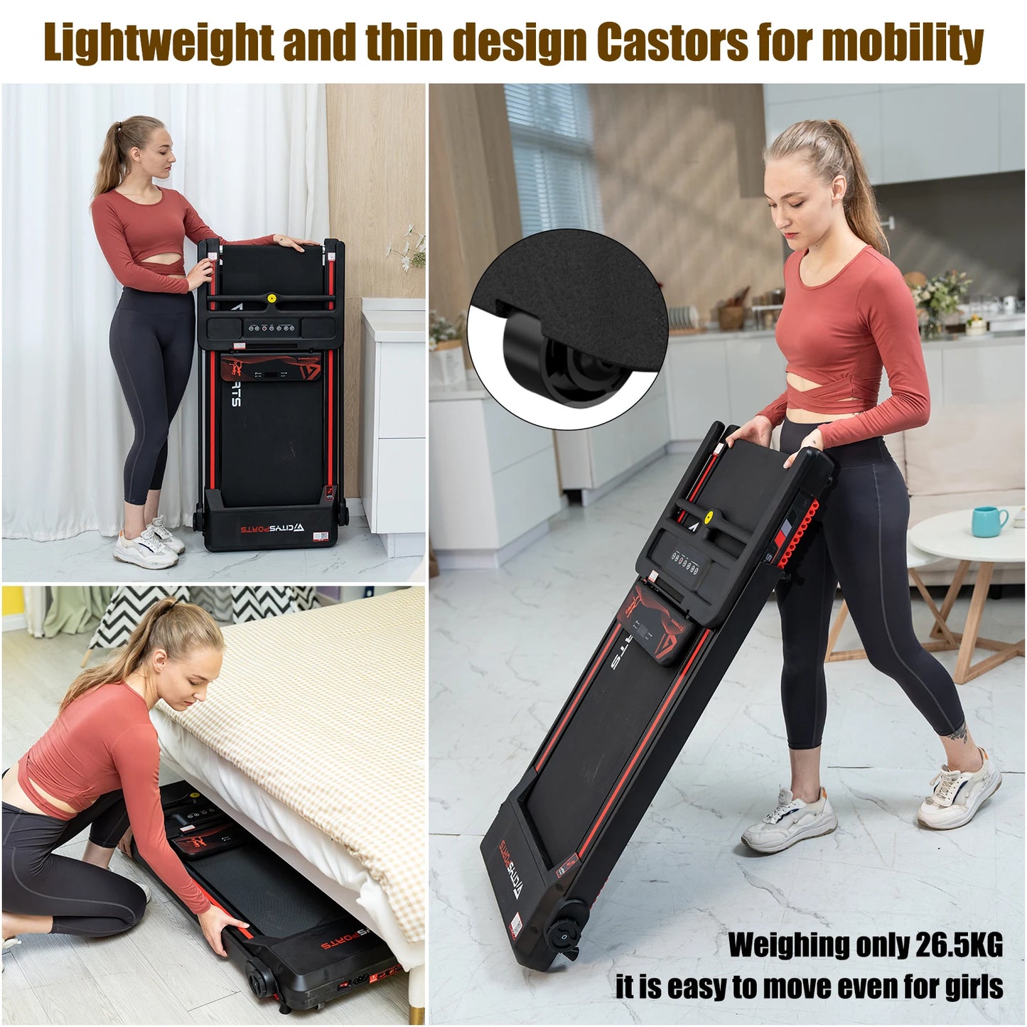 Portable 2-in-1 Folding Treadmill
