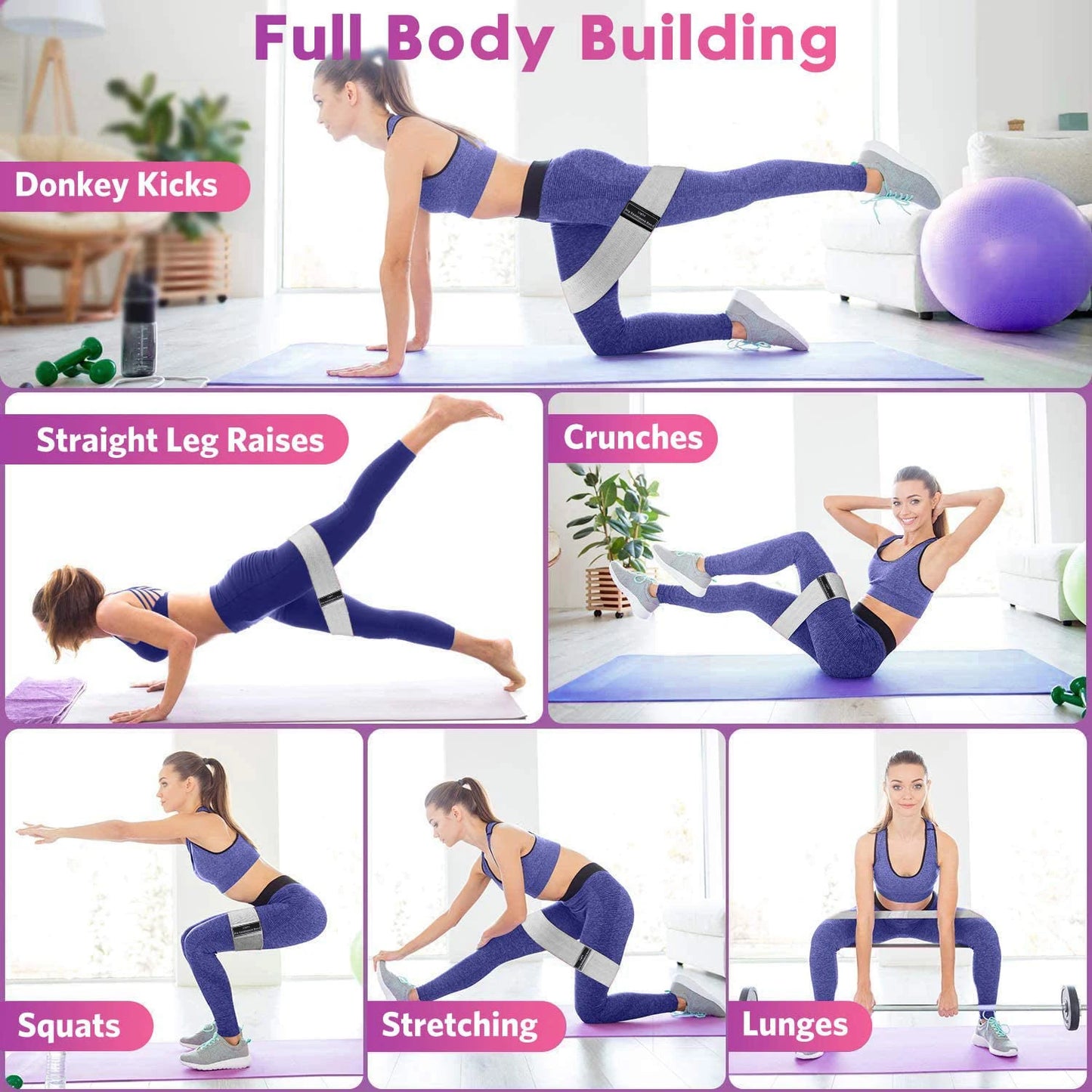 Non-Slip Fabric Resistance Bands