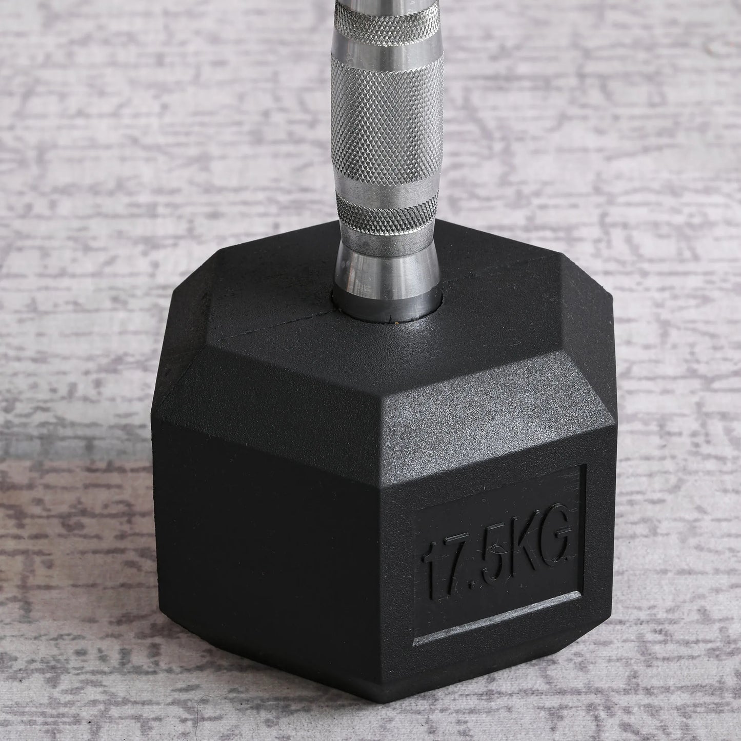 17.5KG Rubber Hex Dumbbell