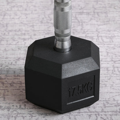 17.5KG Rubber Hex Dumbbell
