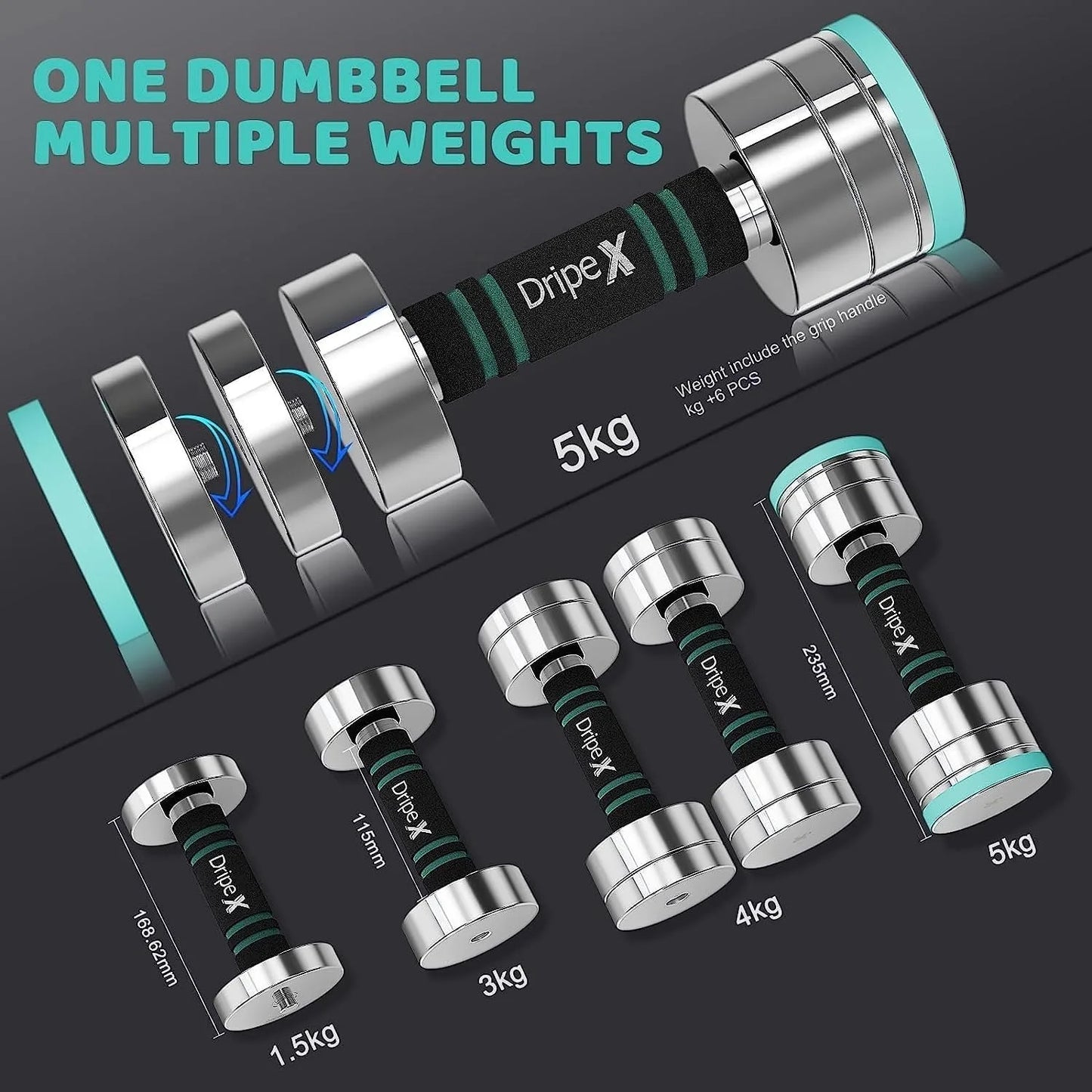 Steel Adjustable Dumbbells Set