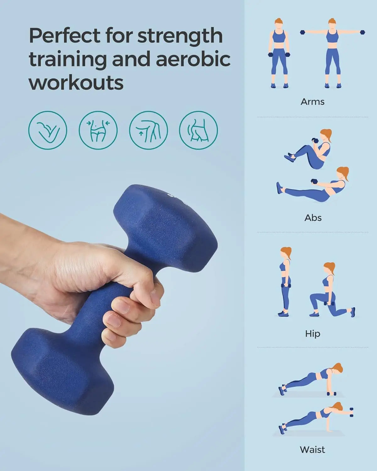 Neoprene Hex Dumbbells Set